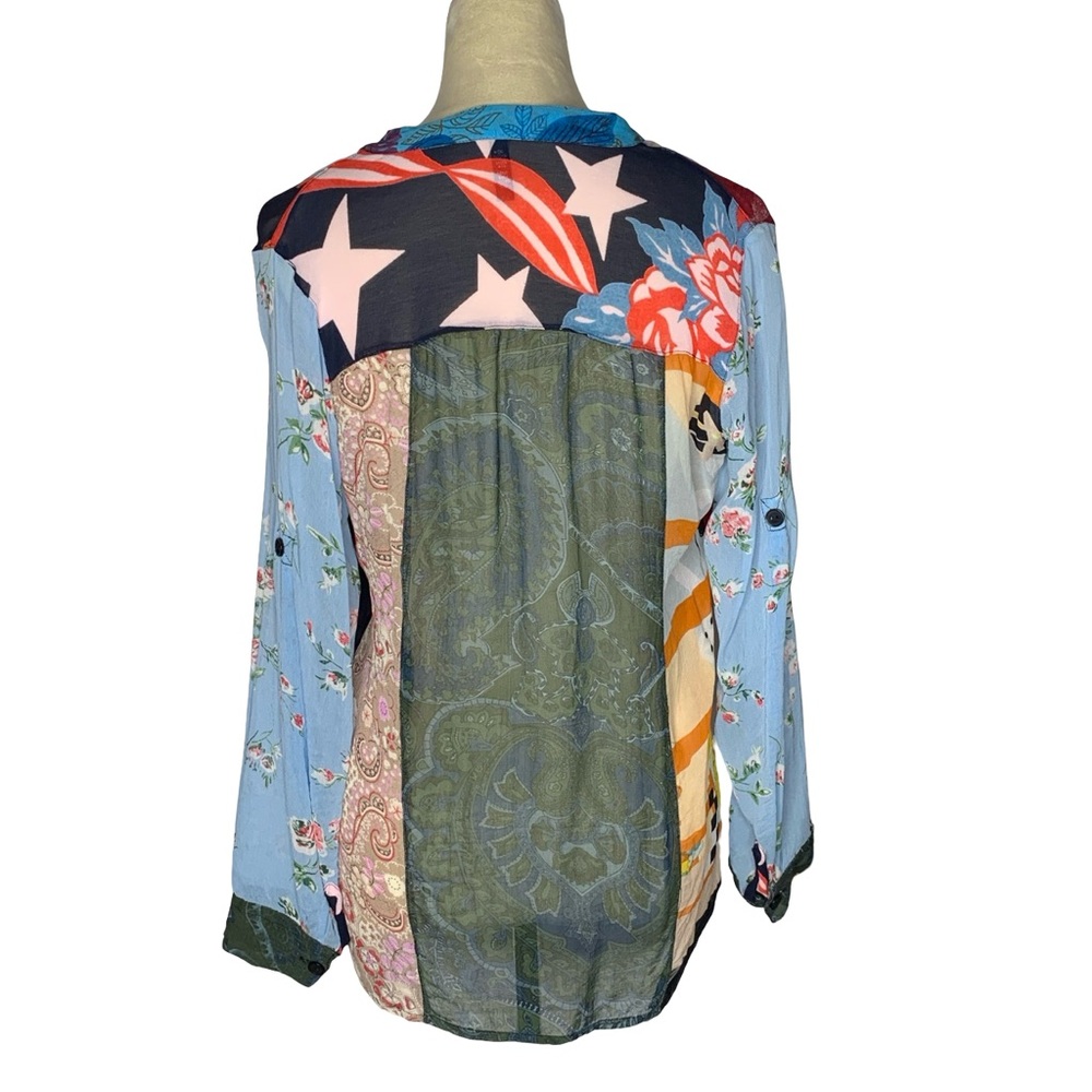 Sacred Threads Sheer Button Up Top - Picture 2 of 4
